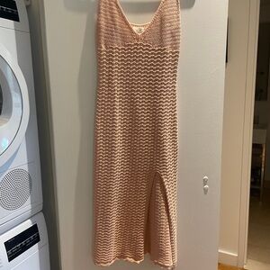 Aritzia Wilfred Pink crocheted dress